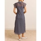 Hudson Midi Dress in Sheer Willow Gingham