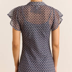 Hudson Midi Dress in Sheer Willow Gingham