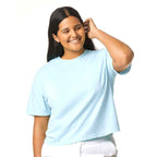 I Love Cleveland Heart - Womens Boxy Crop Crew T-Shirt - Ivory