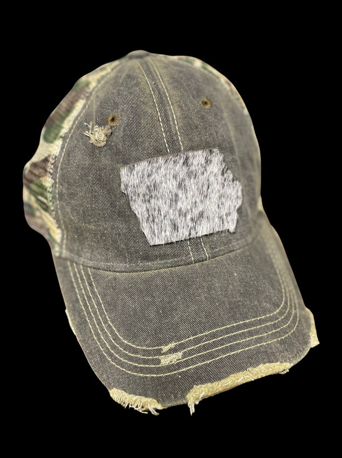 Iowa Hair on Hide Grey Cap