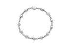 Isla Waterproof Stretch Bracelet – Mixed 3mm & 6mm Silver Beaded, Tarnish-Free