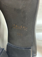 ITALEAU - Women's Black Flats EU Size 38.5 Handmade in Italy (USED)