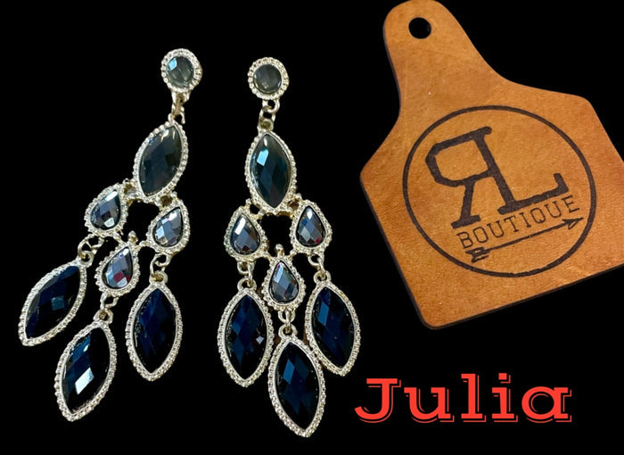 Julia Jem Black Earrings