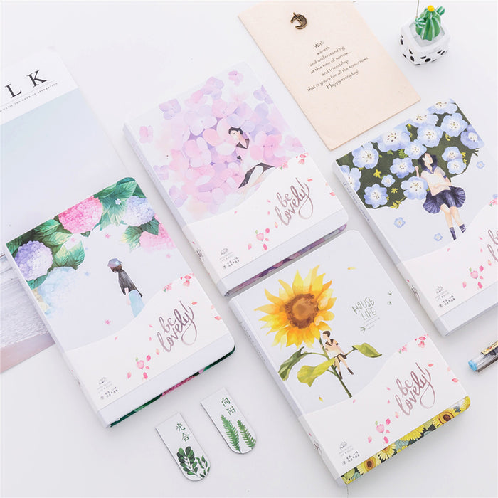 Kawaii Floating Floral Notebook - Original Kawaii Pen