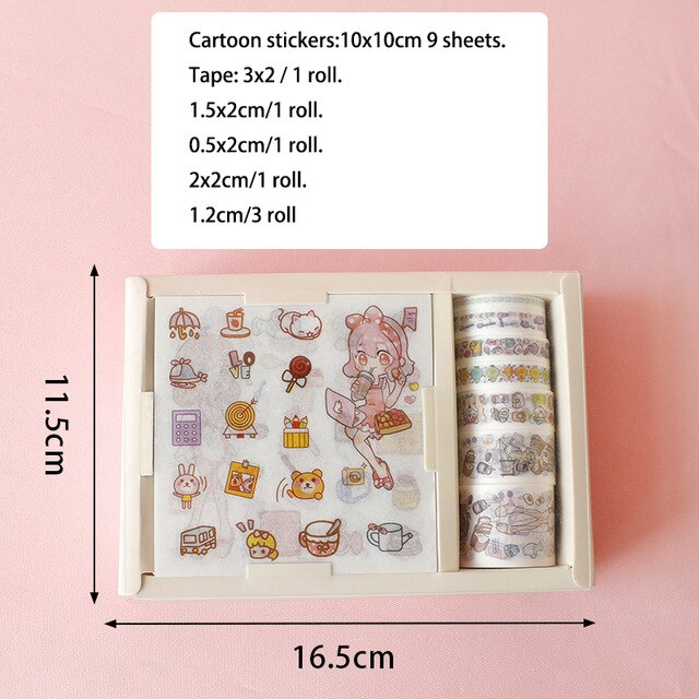Kawaii Washi Tape + Stickers Gift Set - Original Kawaii Pen