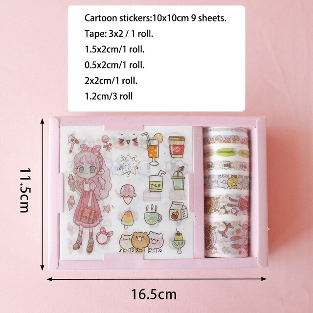 Kawaii Washi Tape + Stickers Gift Set - Original Kawaii Pen