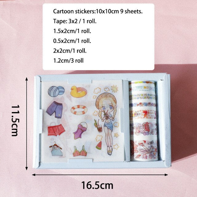 Kawaii Washi Tape + Stickers Gift Set - Original Kawaii Pen