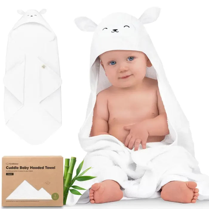 KeaBabies Cuddle Baby Hooded Towel: Lamb