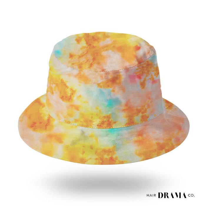 Kids Tie-Dye Bucket Hat - Peach & Blue