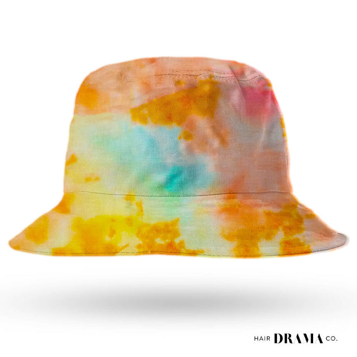Kids Tie-Dye Bucket Hat - Peach & Blue