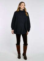 Kilronan Women’s Merino Poncho - Charcoal