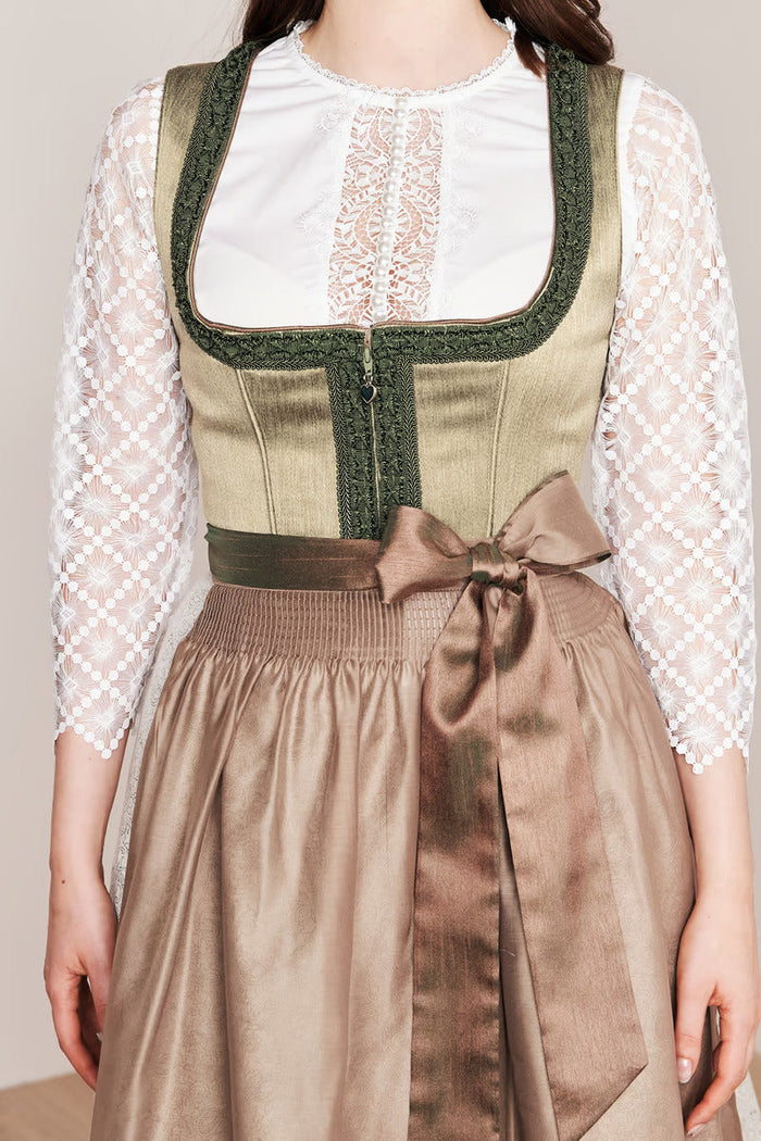 Kruger Long Dirndl 2pcs. 70cm "Danila" grun (size 42,44)