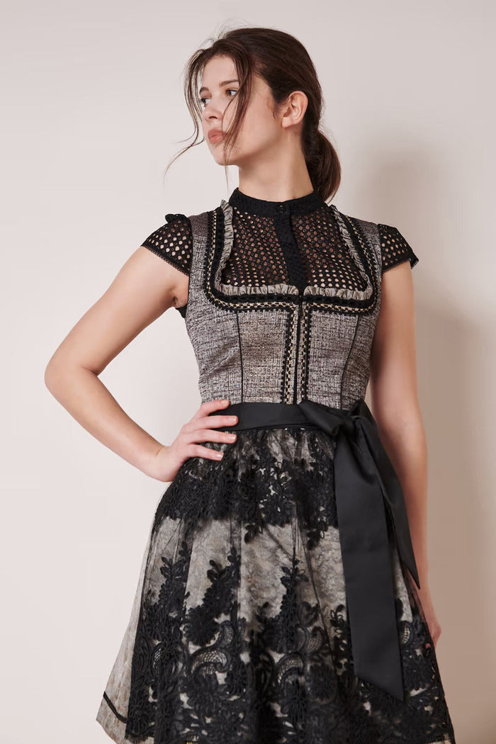 Kruger Midi Dirndl 2pcs. 60cm "Loreen" black (38)