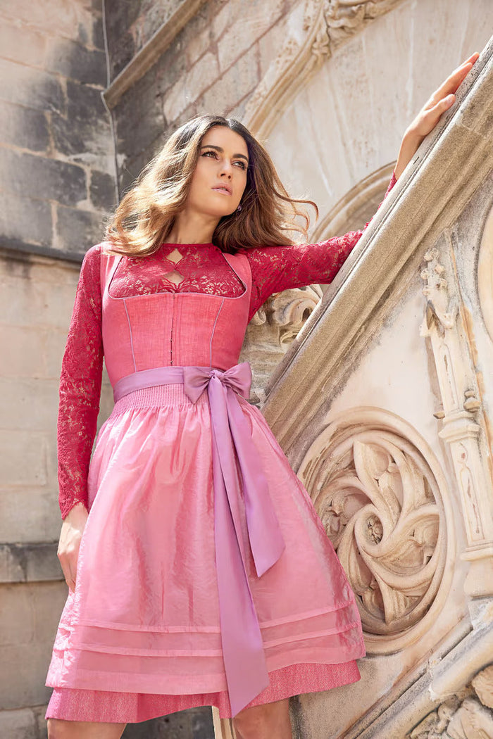 Kruger Midi Dirndl 2pcs. 70cm "Amandine" red