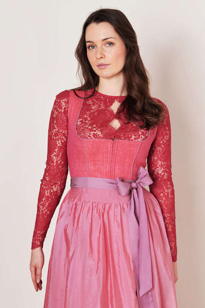 Kruger Midi Dirndl 2pcs. 70cm "Amandine" red
