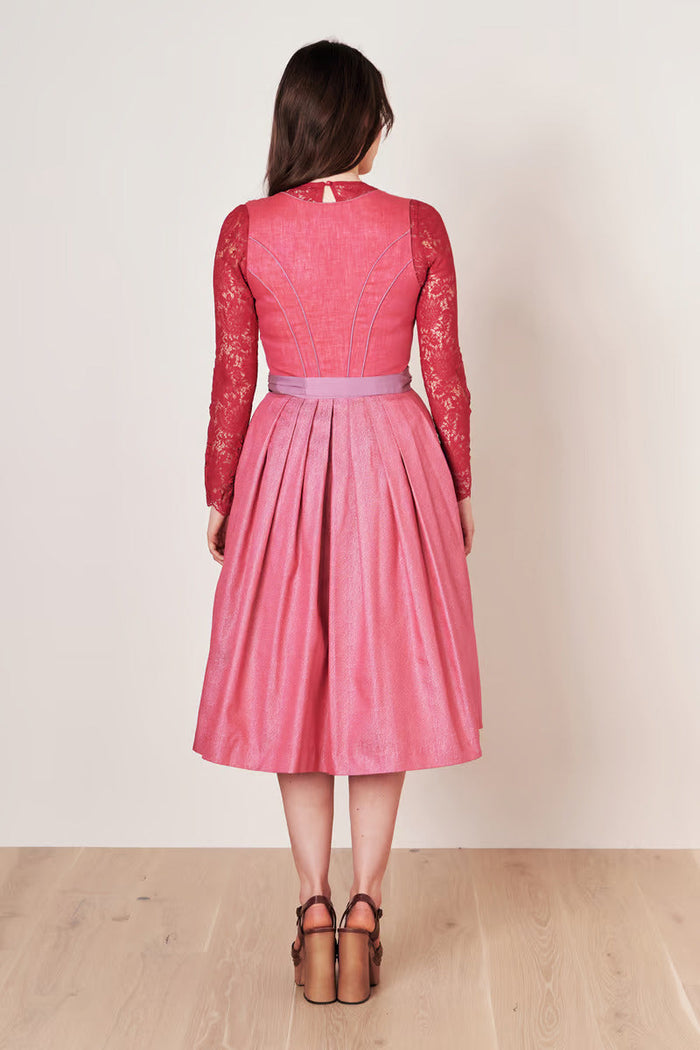 Kruger Midi Dirndl 2pcs. 70cm "Amandine" red