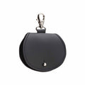 Leather Mini Saddle Bag Coin Purse Charm – Black - Bascora