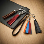 Leather Mini Tassel Bag Charm – Oxblood - Bascora