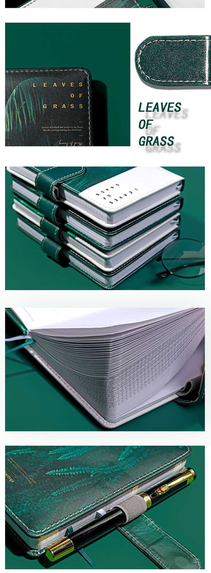 Leaves of Green Leather Notebook Planner
