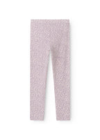 Leo Leg leggings in bright purple with a tight leopard print, long legs.