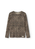 Long-sleeve blouse in leopard print