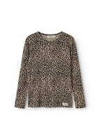 Long-sleeve blouse in leopard print