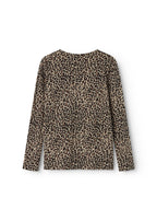 Long-sleeve blouse in leopard print