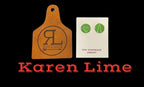 Lime Green Inlay Zuni Stud Earrings Karen