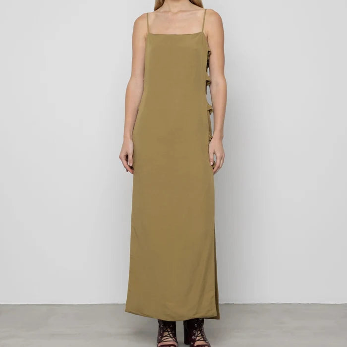 Linen Maxi Dress with Knots