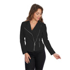 Lior Paris "Dallas" Ponte Knit Motto Jacket in Black - Dallas-BLK