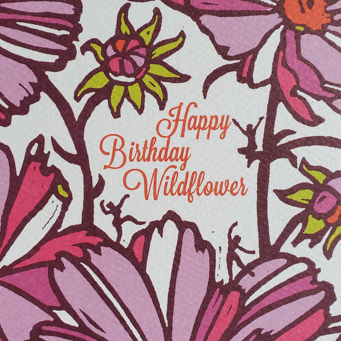 Little Green - Happy Birthday Wildflower Floral Greeting Card