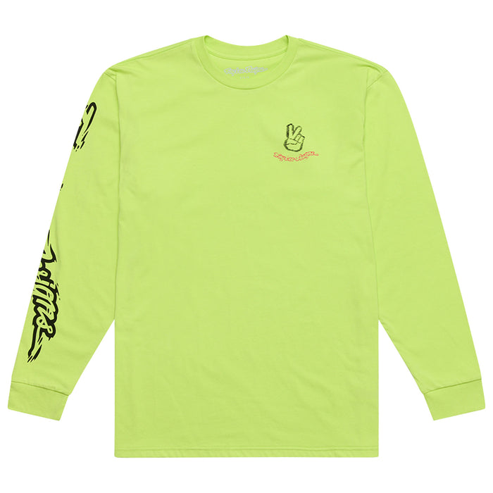 Long Sleeve Tee Peace Out Glo Yellow