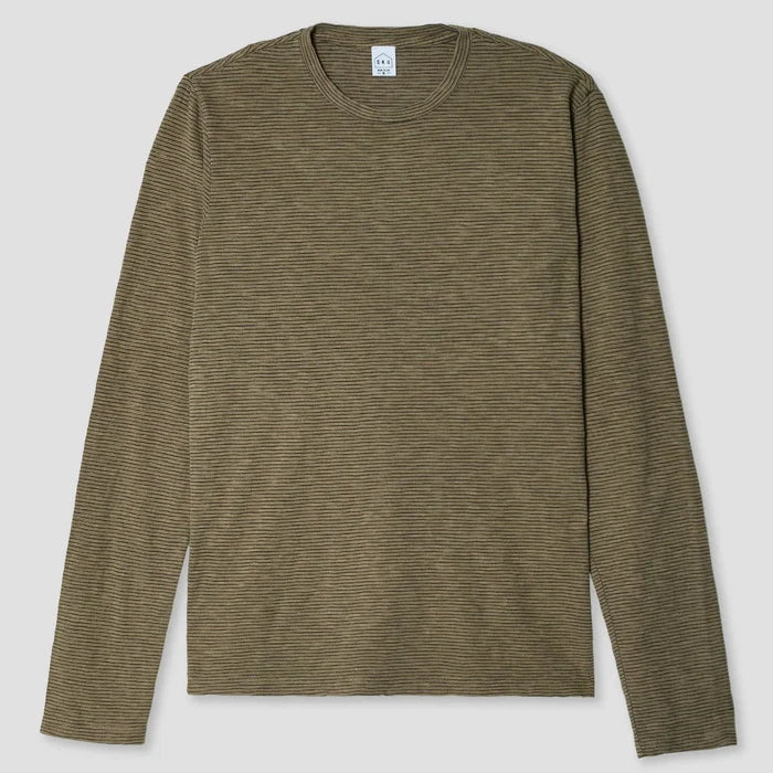 L/S Thin Stripe Tee in Sandstorm