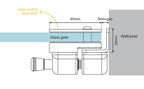 Master range sq. post/wall to glass latch kit SS316 - Image 2