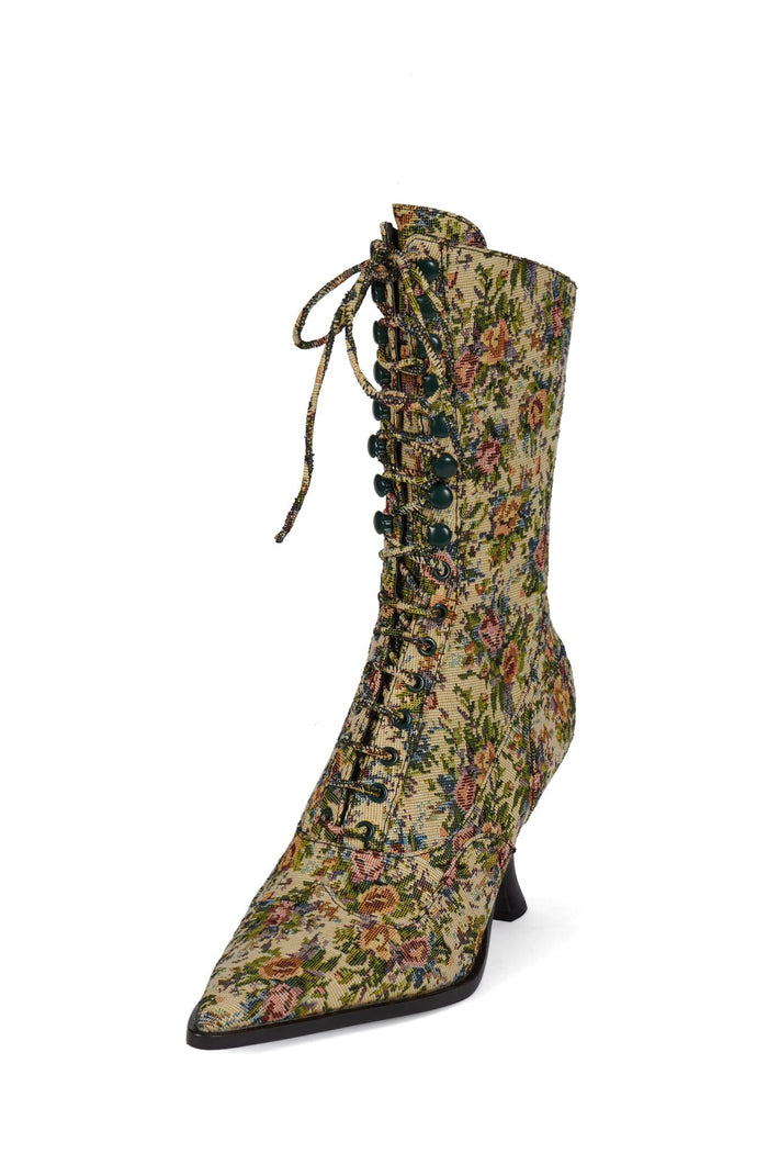 MAYSVILLE Jeffrey Campbell Heeled Boot Beige Floral Tapestry
_hover