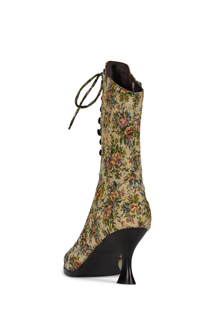 MAYSVILLE Jeffrey Campbell Heeled Boot Beige Floral Tapestry