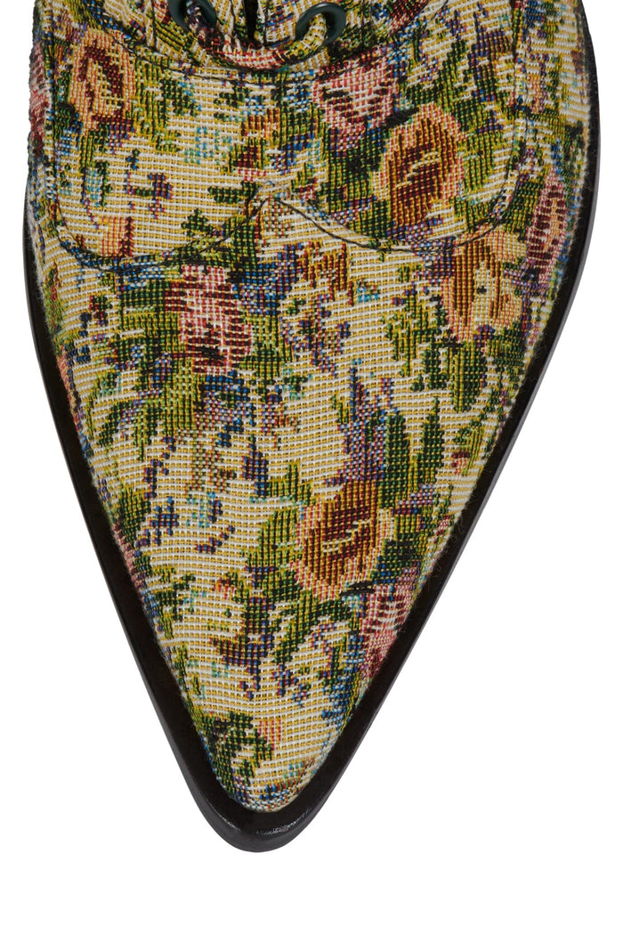 MAYSVILLE Jeffrey Campbell Heeled Boot Beige Floral Tapestry