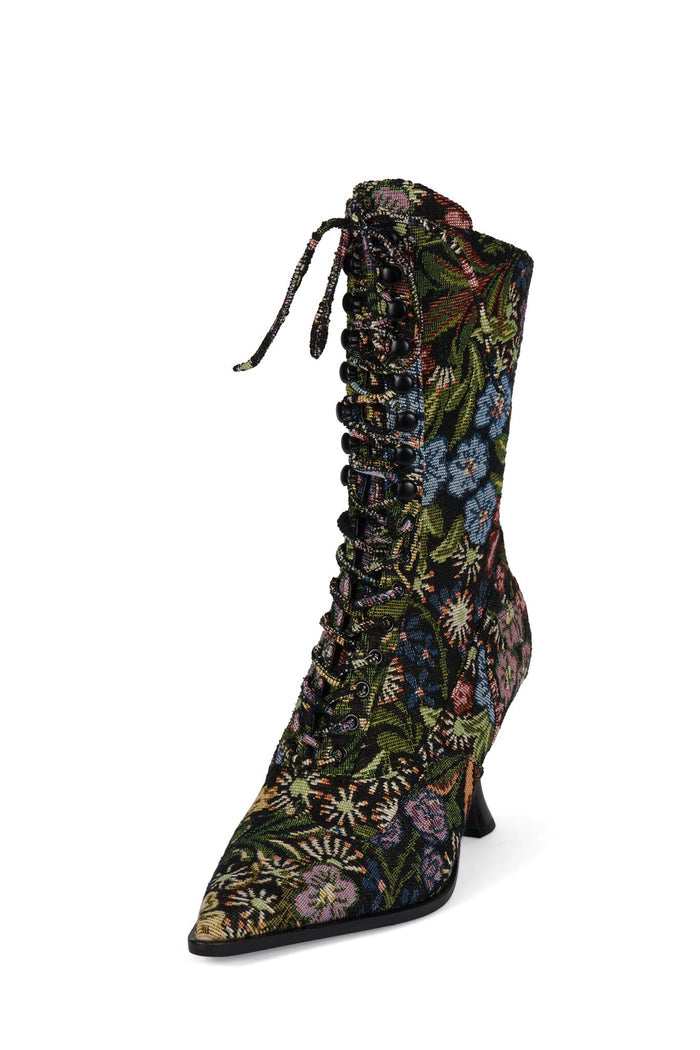 MAYSVILLE Jeffrey Campbell Heeled Boot Black Floral Tapestry
_hover