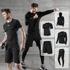 Men’s 5-Piece Quick-Dry Sports Training Suit – Running & Basketball