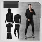 Men’s 5-Piece Quick-Dry Sports Training Suit – Running & Basketball