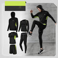 Men’s 5-Piece Quick-Dry Sports Training Suit – Running & Basketball