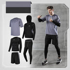 Men’s 5-Piece Quick-Dry Sports Training Suit – Running & Basketball