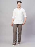 Men's Cotton Lycra Regular Fit Pant Brown
