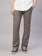 Men's Cotton Lycra Regular Fit Pant Brown