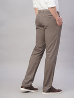 Men's Cotton Lycra Regular Fit Pant Brown