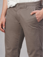 Men's Cotton Lycra Regular Fit Pant Brown