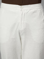 Men's Offwhite 100% Cotton Regular Fit Pant
