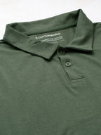 Men's Olive Cotton Bamboo Elastane Regular Fit Tshirt