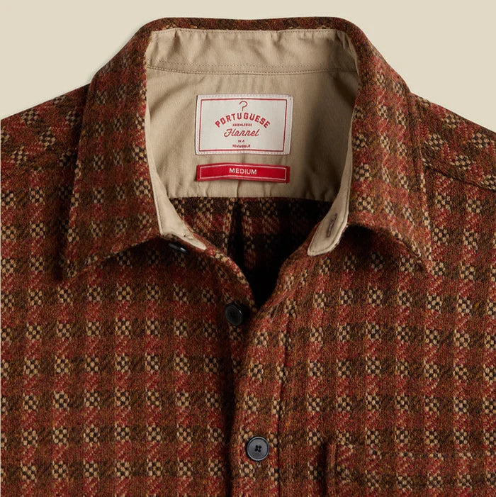 Merino Tweed Shirt in Brown