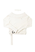 【MIAE ミエ】[2nd] [ID] Logo Off-Shoulder Sweatshirt (Choker Set) (Ivory)